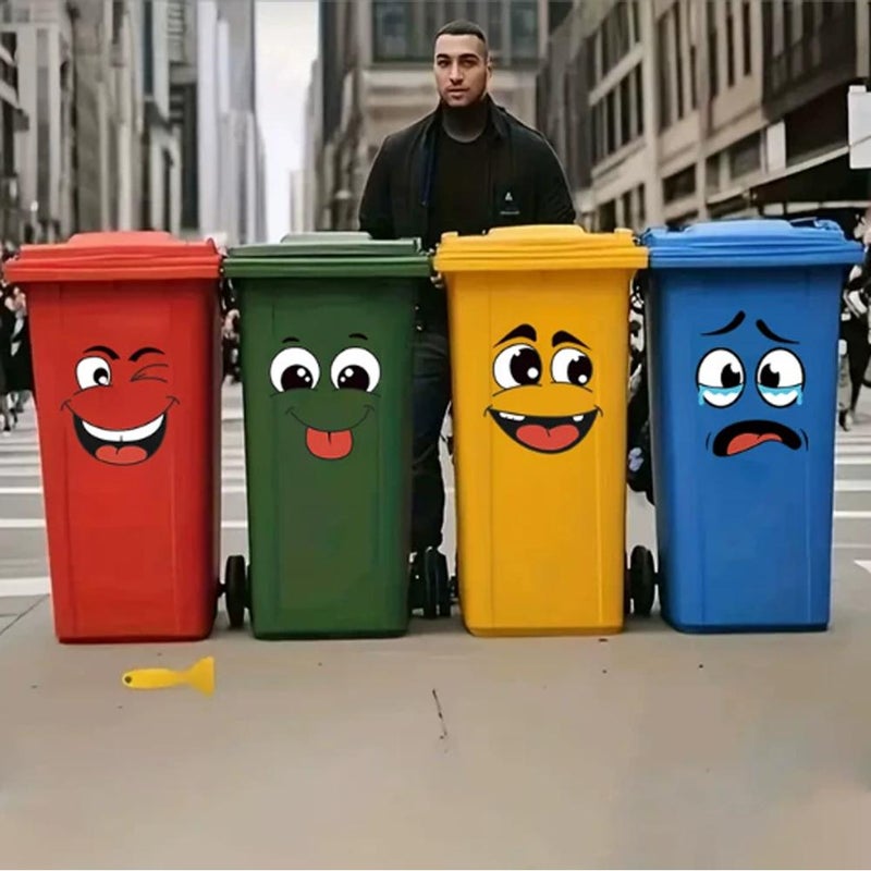 4Pcs Garbage Can Stickers - Funny Trash Garbage Can Stickers for Kitchen, Office or Dorm Bin, Humorous to Add Personality and Style to Your Waste Container - Image 2
